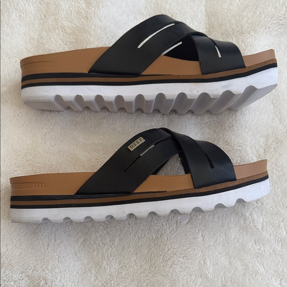 Reef Women's Black Cork Sandals - Picture 2 of 4
